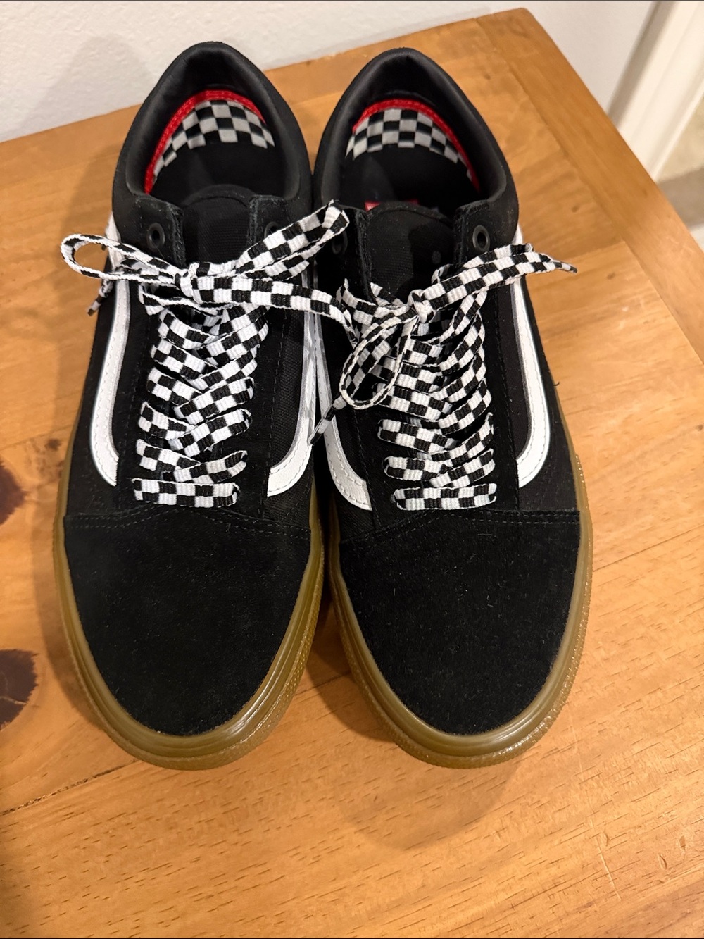 Vans Men's Black Suede Skate Sneakers with Checkerboard Laces